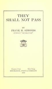 Cover of: They shall not pass by Frank H. Simonds