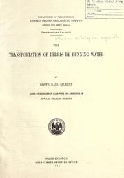 Cover of: The transportation of débris by running water