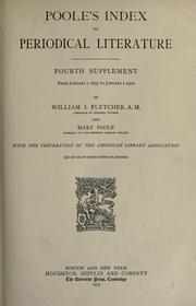 Cover of: Poole's index to periodical literature by by William Frederick Poole ; with the assistance as associate editor of William I. Fletcher ; and the coöperation of the American Library Association and the Library Association of the United Kingdom.