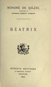 Cover of: Béatrix. by Honoré de Balzac