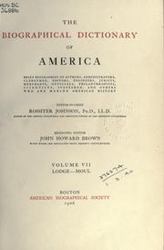 Cover of: Biographical dictionary of America ... by Rossiter Johnson