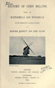 Cover of: History of corn milling ... by Bennett, Richard