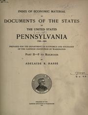 Cover of: Index of economic material in documents of the states of the United States: prepared for the Department of Economics and Sociology of the Carnegie Institution of Washington.