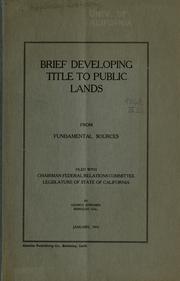 Brief developing title to public lands from fundamental sources by Edwards, George