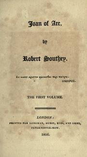 Cover of: Joan of Arc by Robert Southey