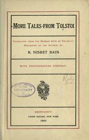 Cover of: More tales from Tolstoi by Lev Nikolaevič Tolstoy