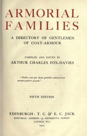 Cover of: Armorial families: a directory of gentlemen of coat-armour
