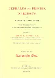 Cover of: Cephalus and Procris. Narcissus by Thomas Edwards