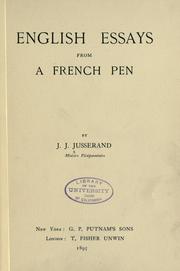 Cover of: English essays from a French pen