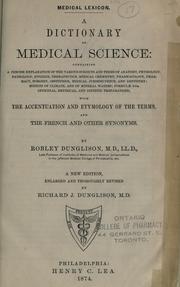 Medical lexicon by Robley Dunglison