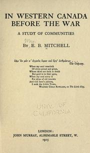 In western Canada before the war by E. B. Mitchell