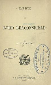Cover of: Life of Lord Beaconsfield