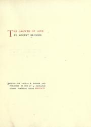 Cover of: The growth of love by Robert Seymour Bridges