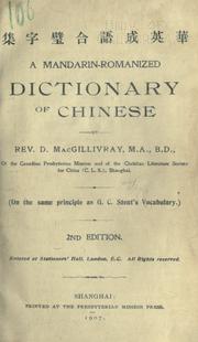 Cover of: A Mandarin-Romanized dictionary of Chinese