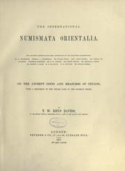 Cover of: On the ancient coins and measures of Ceylon by Thomas William Rhys Davids