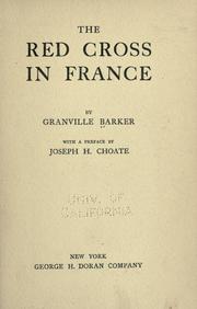 Cover of: The Red cross in France