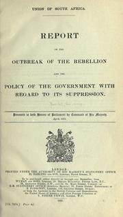 Report on the outbreak of the rebellion and the policy of the government with regard to its suppression .. by Leo Fouché