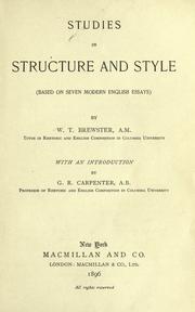 Cover of: Studies in structure and style: (based on seven modern English essays)