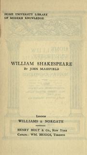 Cover of: William Shakespeare by John Masefield