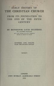 Cover of: Early history of the Christian church by Louis Duchesne