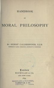 Cover of: Handbook of moral philosophy