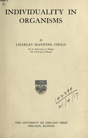 Cover of: Individuality in organisms. by Charles Manning Child