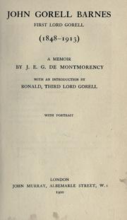 Cover of: John Gorell Barnes: first lord Gorell (1848-1913) a memoir