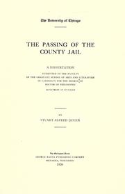 Cover of: The passing of the county jail. by Stuart Alfred Queen