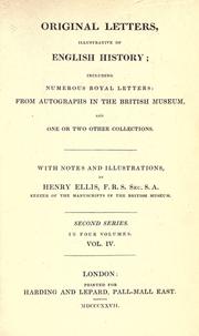 Cover of: Original letters, illustrative of English history: ser.1-3.