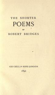 Cover of: The shorter poems of Robert Bridges.