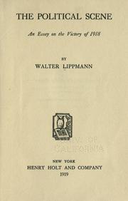 Cover of: The political scene by Walter Lippmann