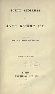 Cover of: Public addresses by Bright, John
