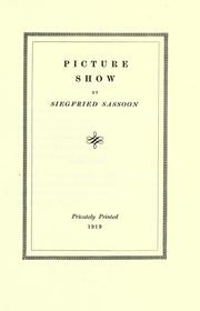 Picture-show by Siegfried Sassoon