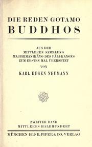 Cover of: Die Reden Gotamo Buddhos by Majjhimanikaya