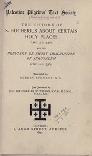 Cover of: library of the Palestine Pilgrims' Text Society.