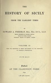 Cover of: The history of Sicily from the earliest times. by Edward Augustus Freeman