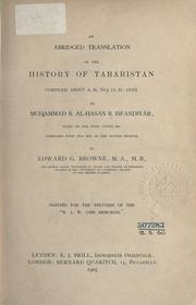 Cover of: An abridged translation of the history of Tabaristán by Muhammad ibn al-Hasan Ibn Isfandiyar