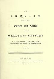 Cover of: An inquiry into the nature and causes of the wealth of nations.: Vol. 2
