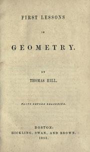 Cover of: First lessons in geometry