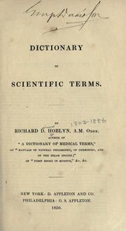 Cover of: A dictionary of scientific terms.