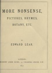 Cover of: More nonsense, pictures, rhymes, botany, etc.