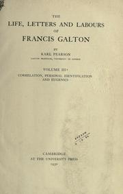 Cover of: life, letters and labours of Francis Galton