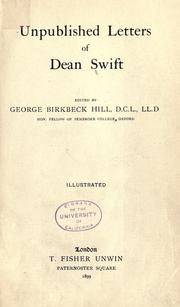 Cover of: Unpublished Letters Of Dean Swift