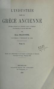 Cover of: industrie dans la Grèce ancienne.