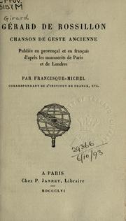 Cover of: Gérard de Rossillon: chanson de geste ancienne