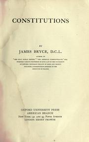 Cover of: Constitutions by James Bryce