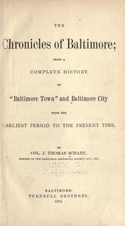 The chronicles of Baltimore by J. Thomas Scharf