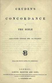 Cover of: Cruden's concordance to the Bible arranged under one alphabet ...