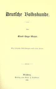 Cover of: Deutsche Volkskunde.