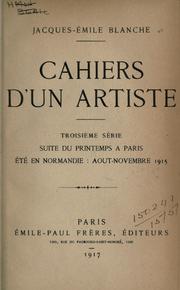 Cover of: Cahiers d'un artiste.
